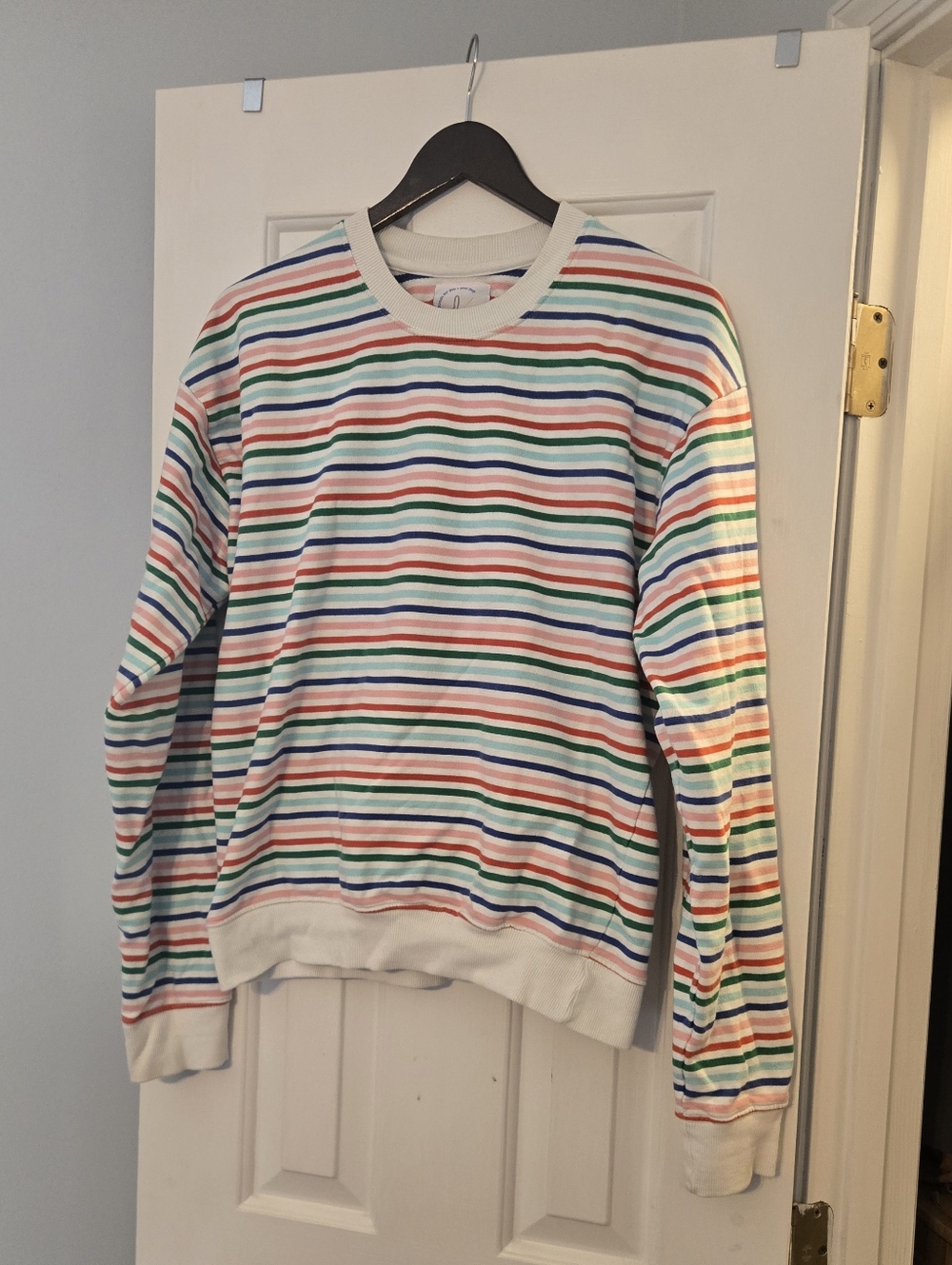 100% Cotton Multicolor Striped Crewneck Sweatshirt